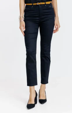 Pantalons<Armand Thiery Pantalon 7/8 avec ceinture similicuir - Noir