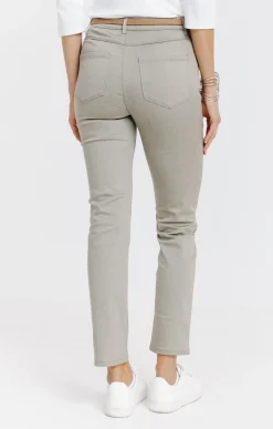 Pantalons<Armand Thiery Pantalon 7/8 avec ceinture similicuir - Kakiclair