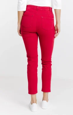 Pantalons<Armand Thiery Pantalon 7/8 brodé en coton viscose - Bordeaux