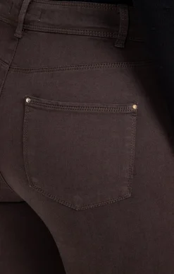 Pantalons<Armand Thiery Pantalon 7/8 brodé en coton viscose - Chocolat