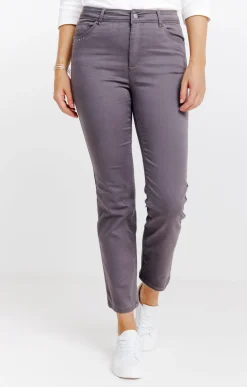 Pantalons<Armand Thiery Pantalon 7/8 coton détail clous poches - Grismoyen