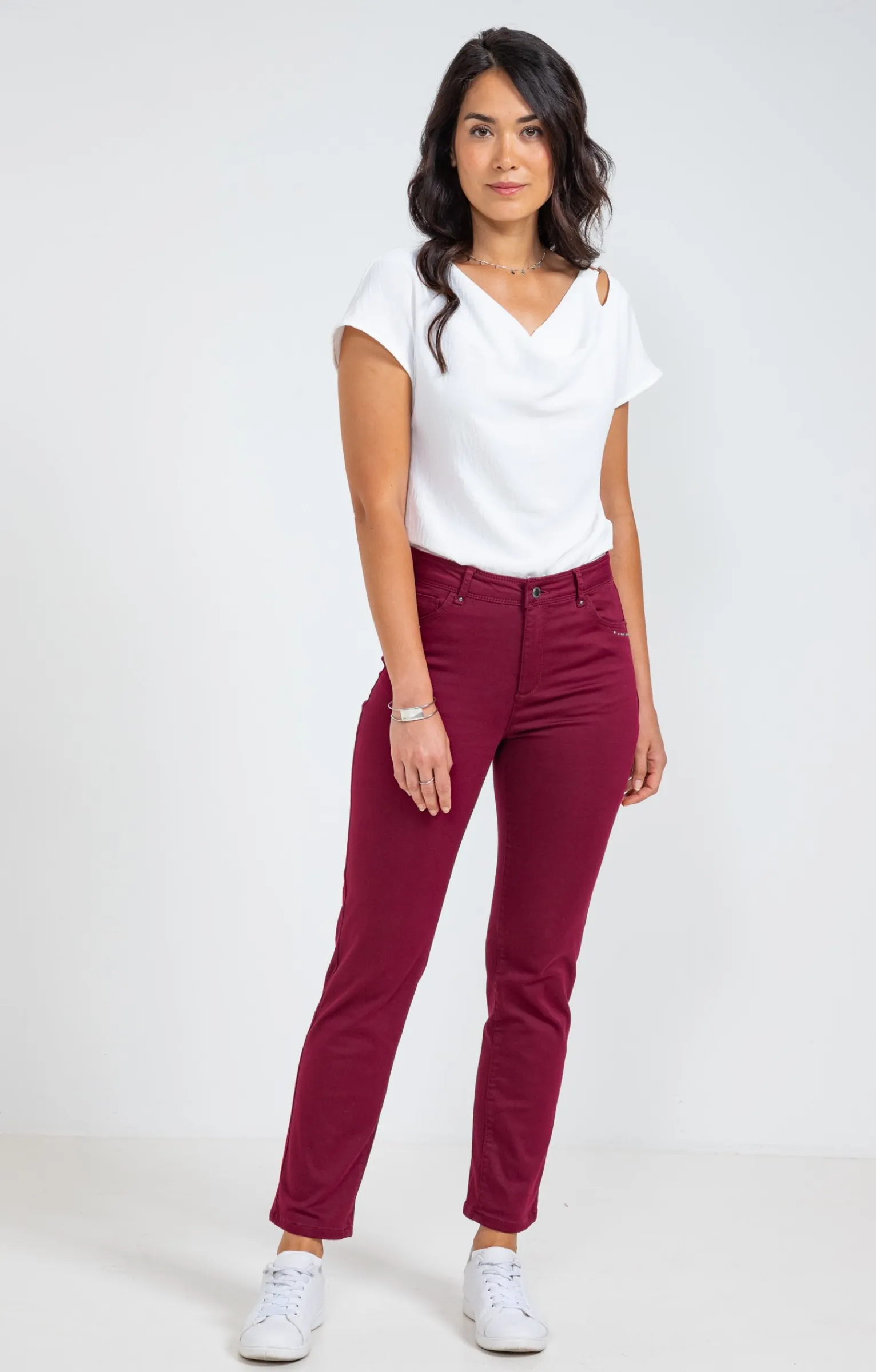 Pantalons<Armand Thiery Pantalon 7/8 coton détail clous poches - Liedevin