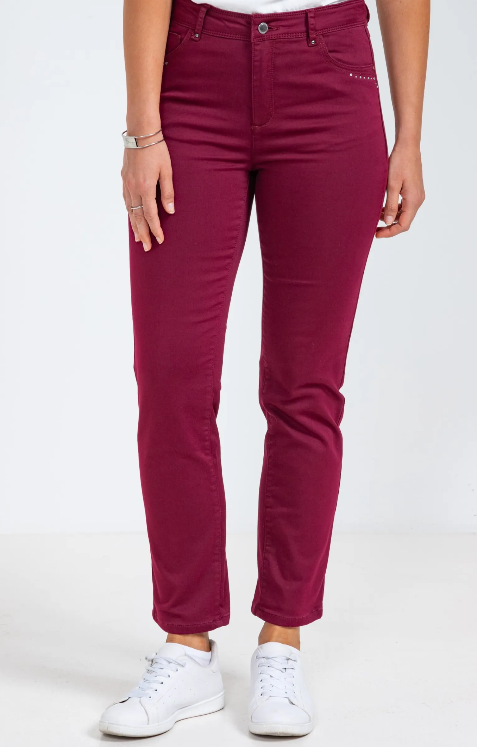 Pantalons<Armand Thiery Pantalon 7/8 coton détail clous poches - Liedevin