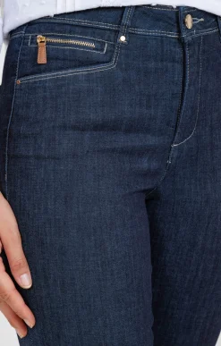 Pantalons<Armand Thiery Pantalon 7/8 denim brut zippé - Bleu