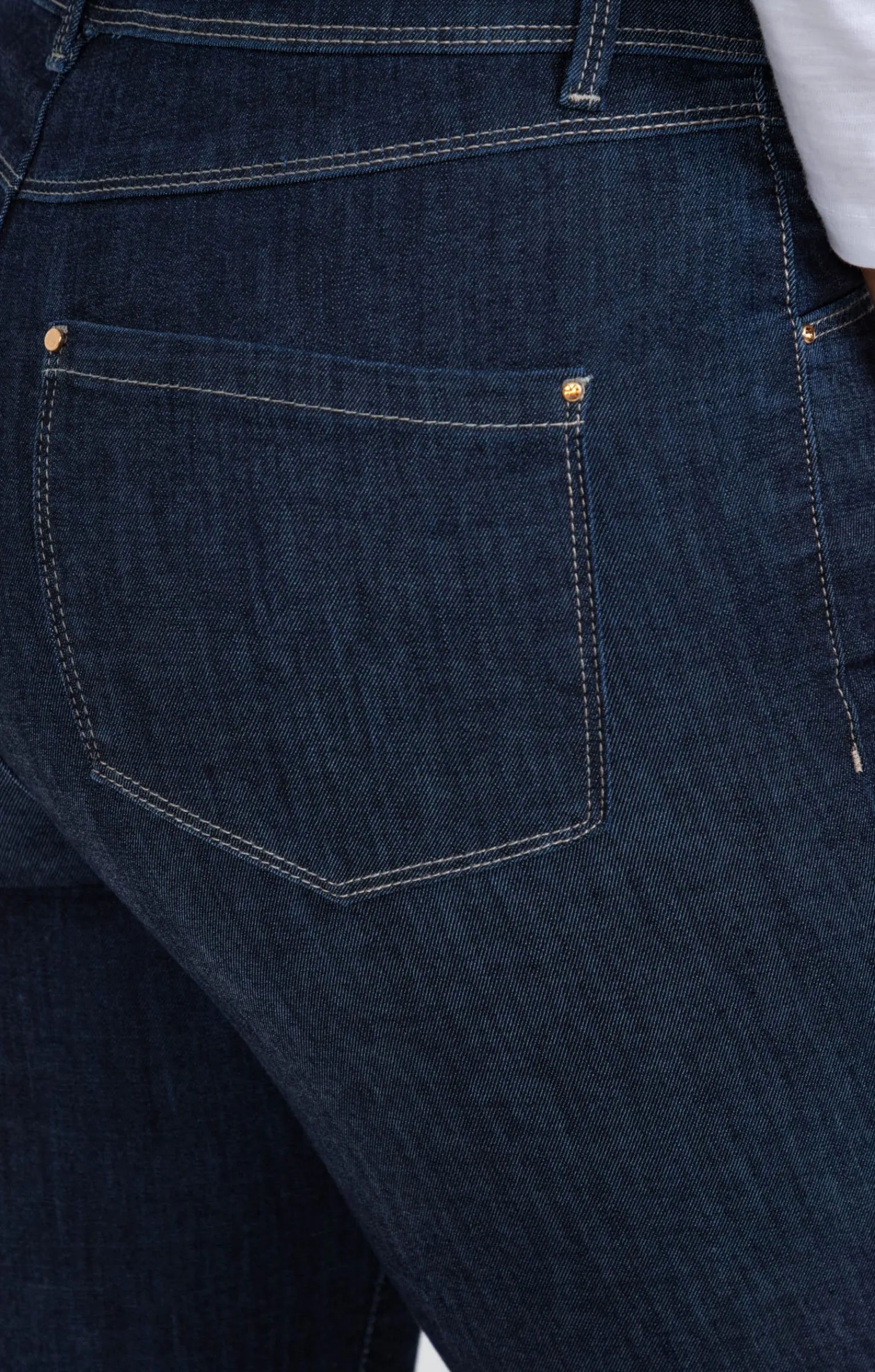 Pantalons<Armand Thiery Pantalon 7/8 denim brut zippé - Bleu