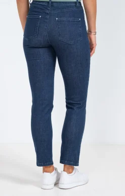 Pantalons<Armand Thiery Pantalon 7/8 denim détail galon - Bleu