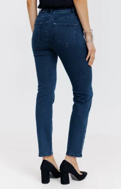 Pantalons<Armand Thiery Pantalon 7/8 denim détail strass - Bleu