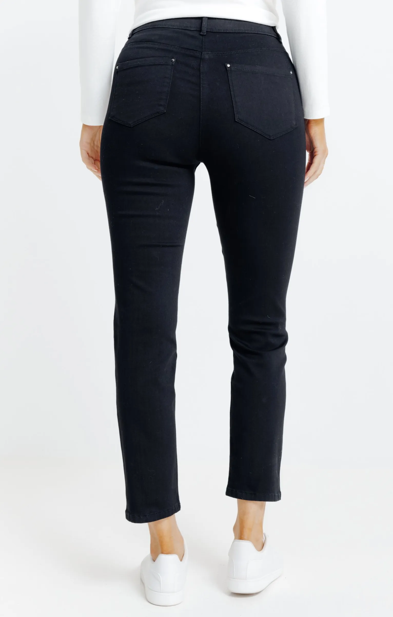 Pantalons<Armand Thiery Pantalon 7/8 détail clou et strass - Noir