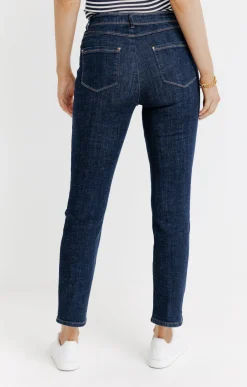 Pantalons<Armand Thiery Pantalon 7/8 en denim brut - Bleu