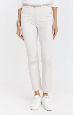 Pantalons<Armand Thiery Pantalon 7/8 forme chino avec ceinture - Beige