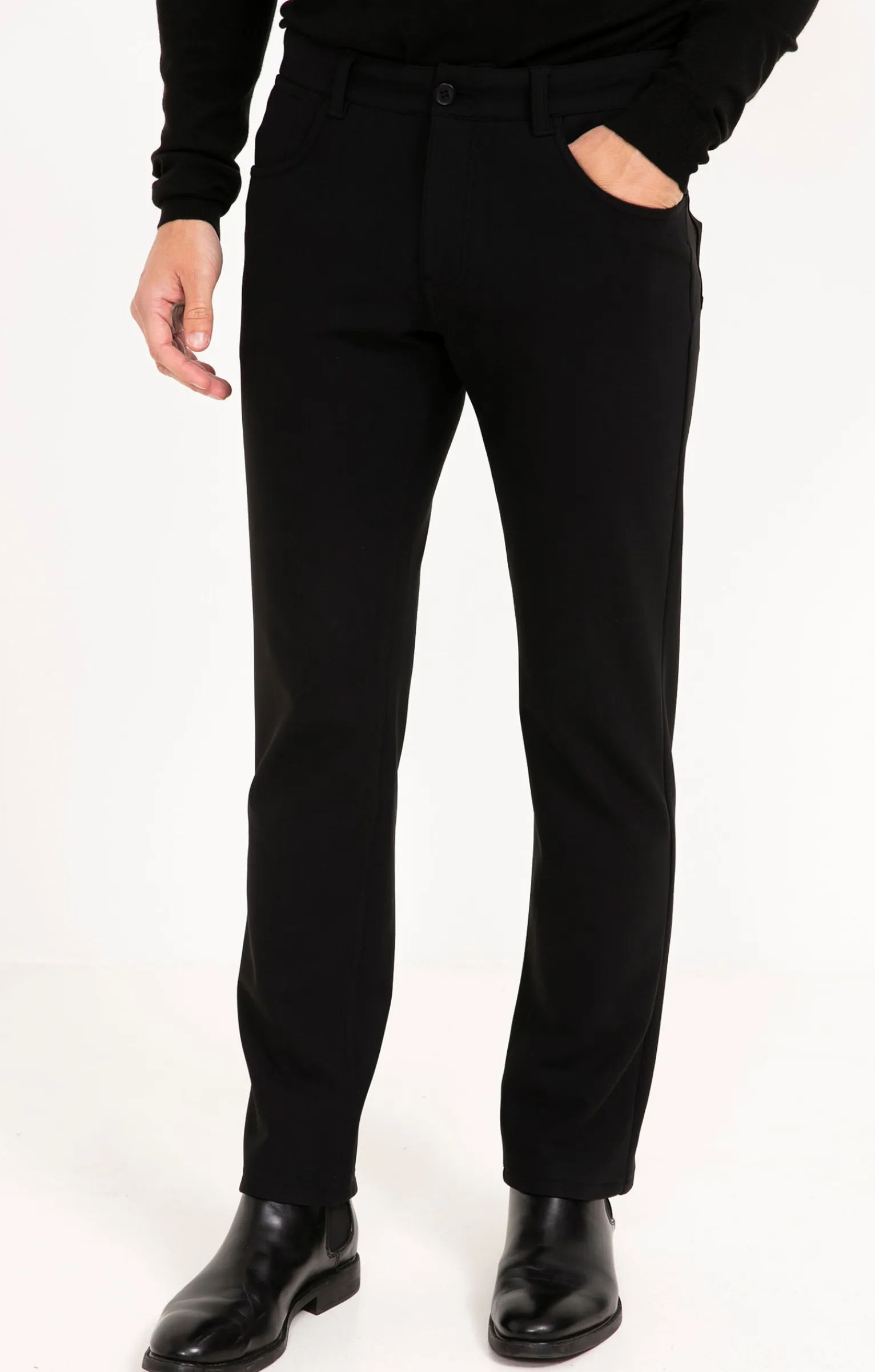 Pantalons<Armand Thiery Pantalon 5 poches Biface - Noir