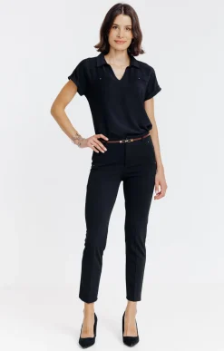 Pantalons<Armand Thiery Pantalon 7/8 ville avec ceinture - Noir
