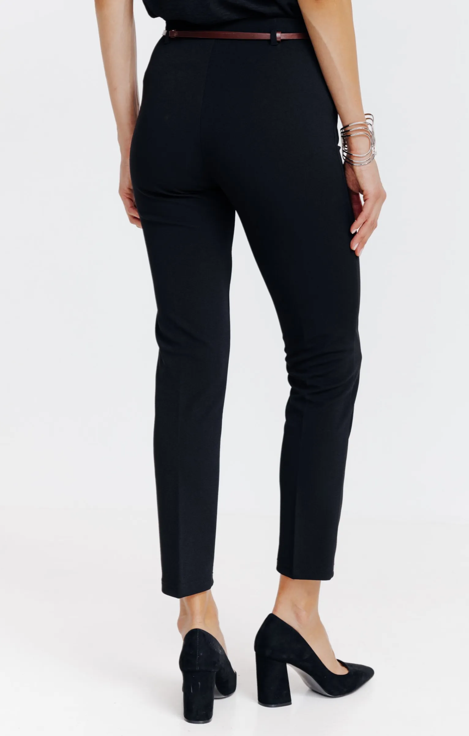 Pantalons<Armand Thiery Pantalon 7/8 ville avec ceinture - Noir