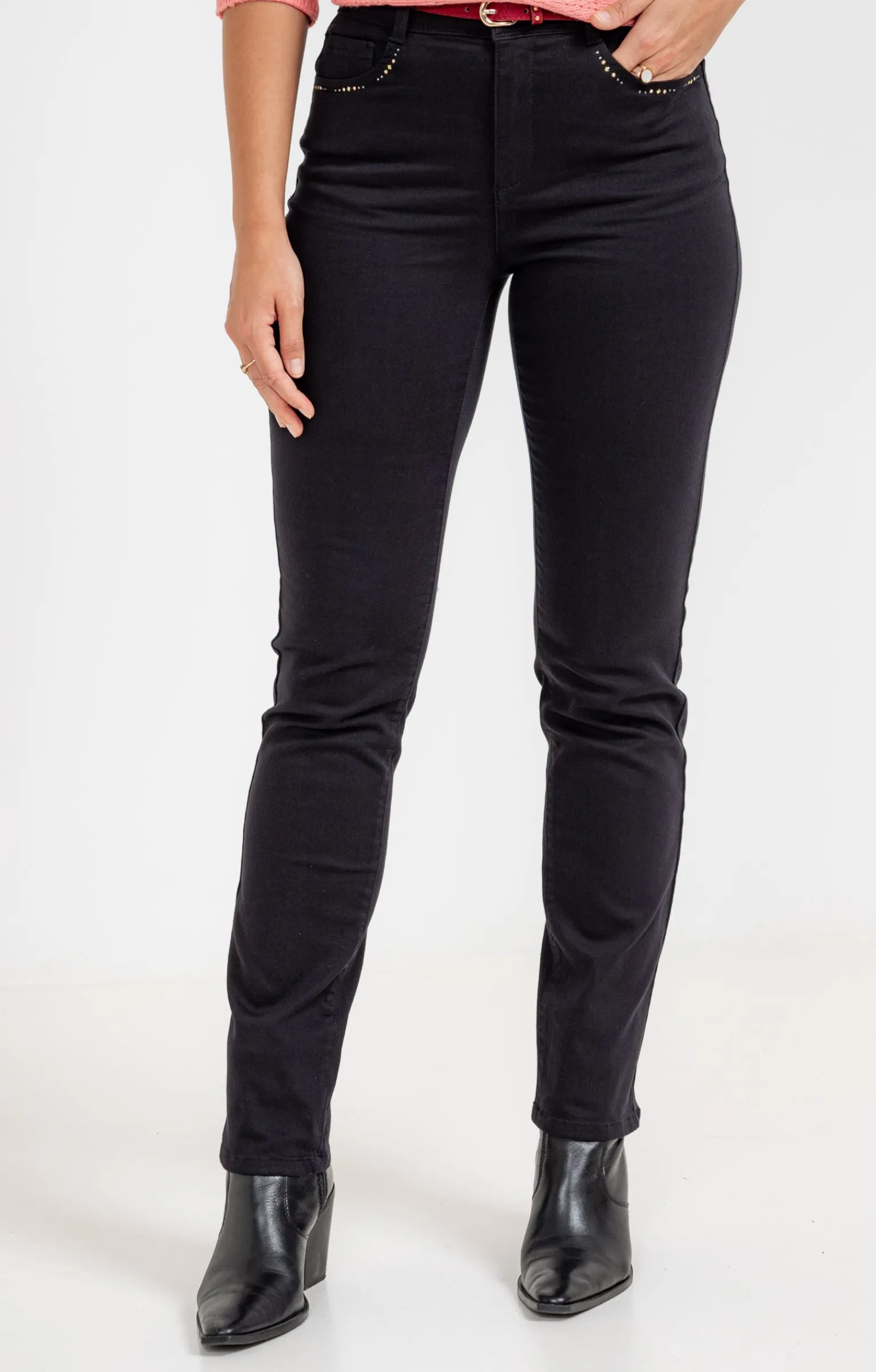 Pantalons<Armand Thiery Pantalon coton stretch détail clous - Kaki