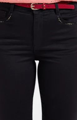 Pantalons<Armand Thiery Pantalon coton stretch détail clous - Noir
