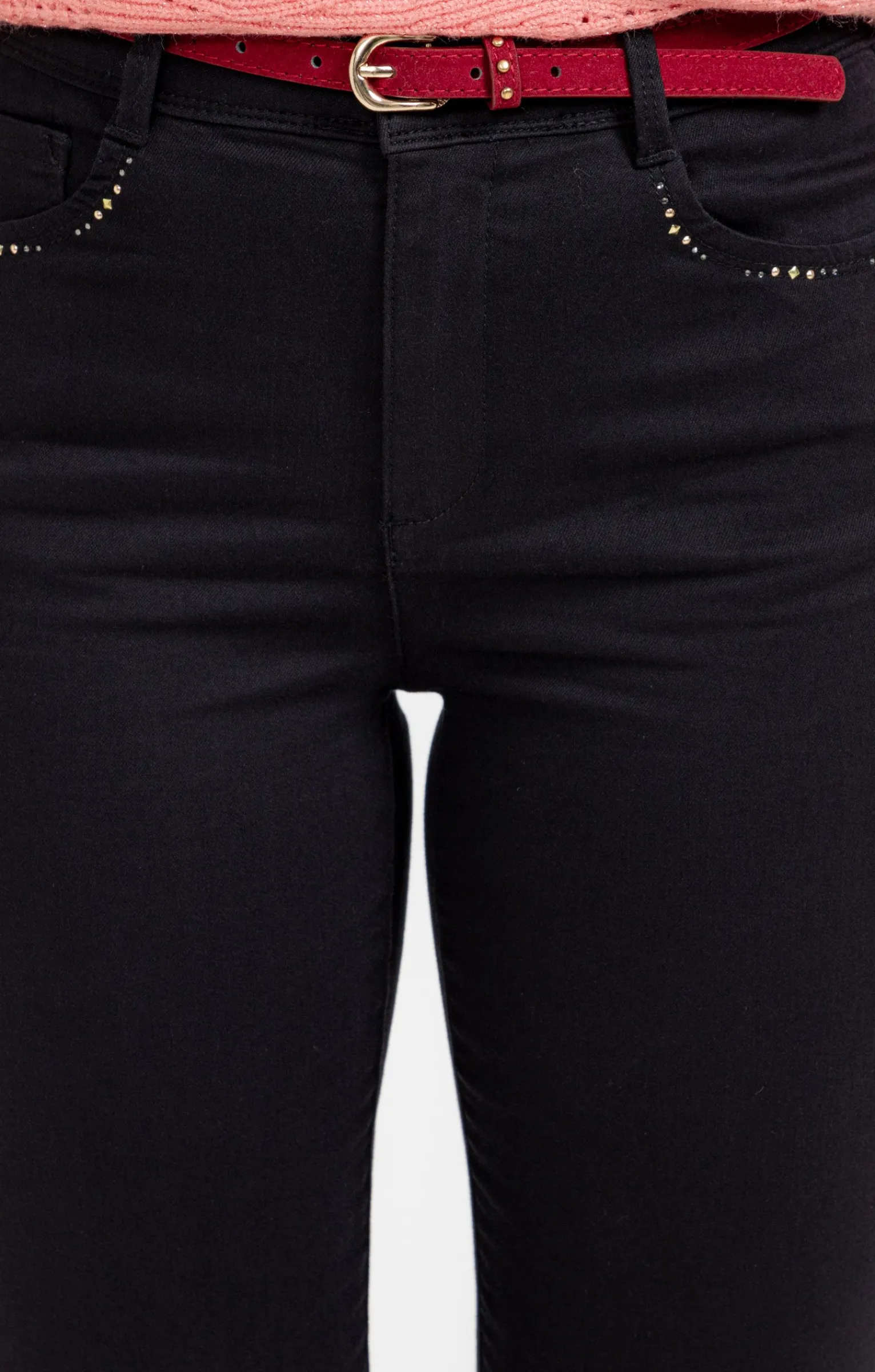 Pantalons<Armand Thiery Pantalon coton stretch détail clous - Noir