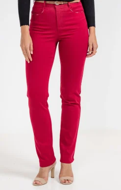 Pantalons<Armand Thiery Pantalon coton stretch détail clous - Bordeaux
