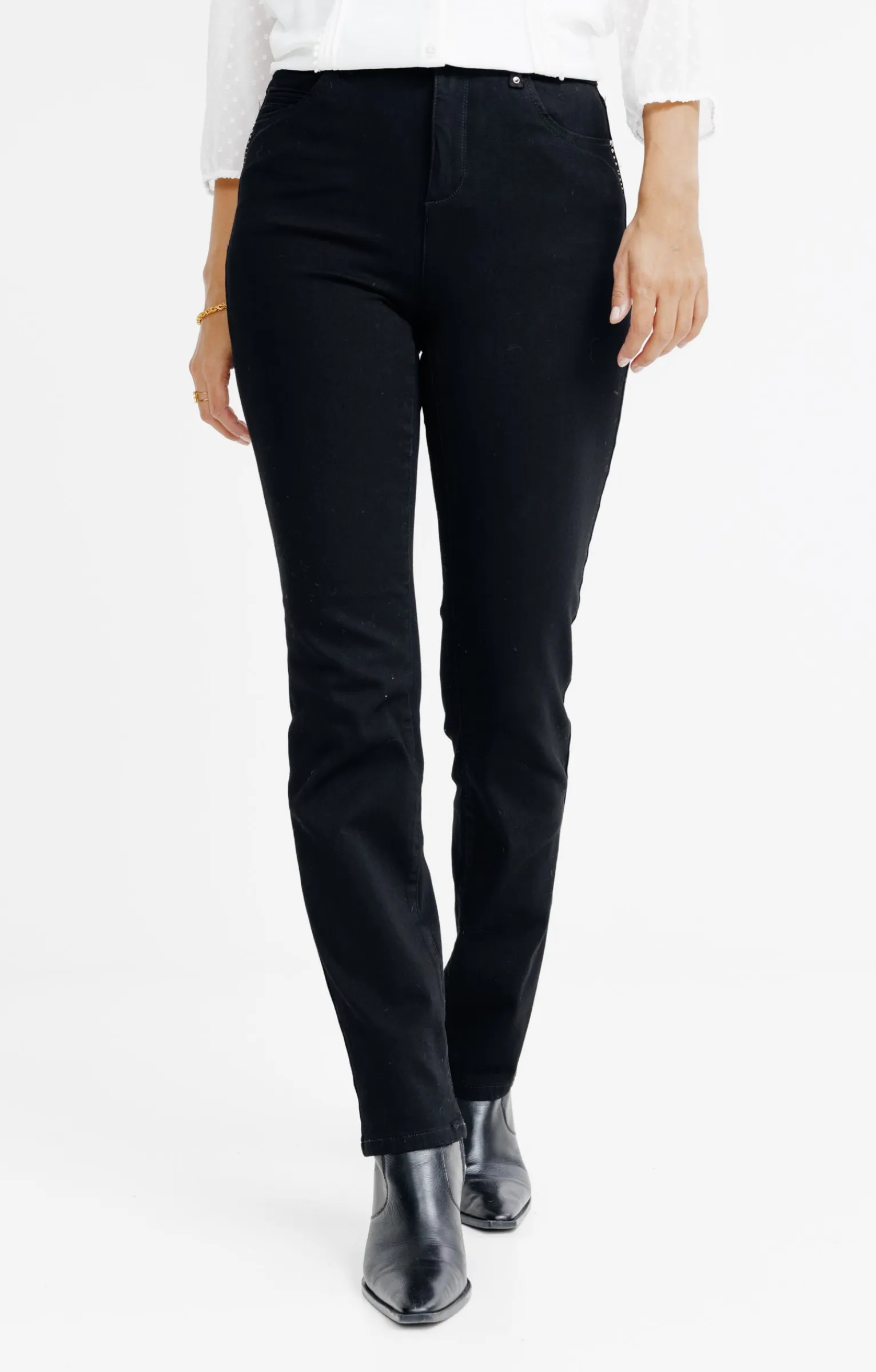 Pantalons<Armand Thiery Pantalon denim bi-stretch - Noir