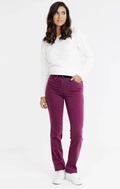 Pantalons<Armand Thiery Pantalon détail strass - Aubergine