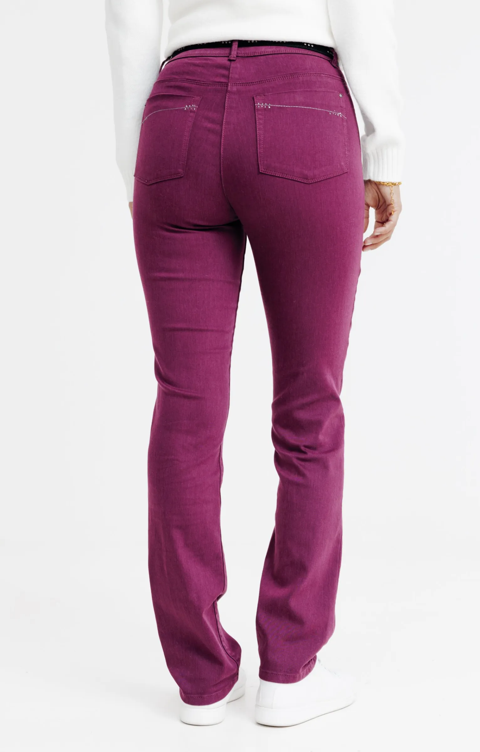 Pantalons<Armand Thiery Pantalon détail strass - Aubergine