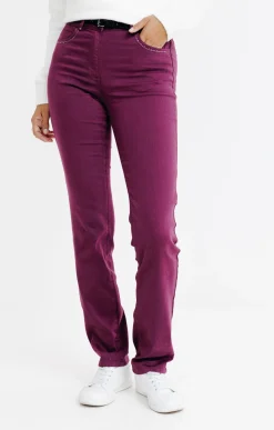 Pantalons<Armand Thiery Pantalon détail strass - Aubergine