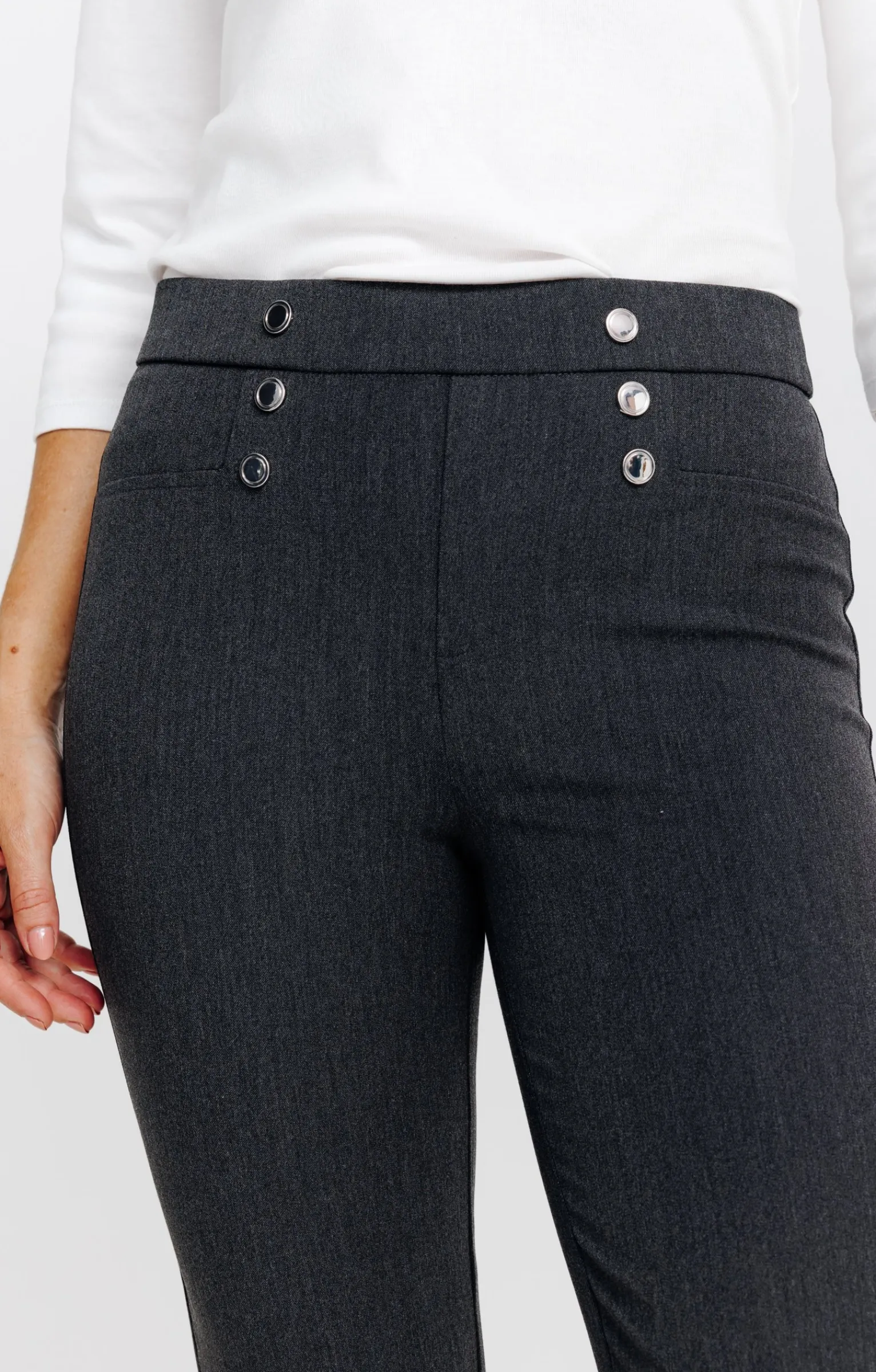 Pantalons<Armand Thiery PANTALON EN LORENZO CEINTURE TREGGING - Anthracite