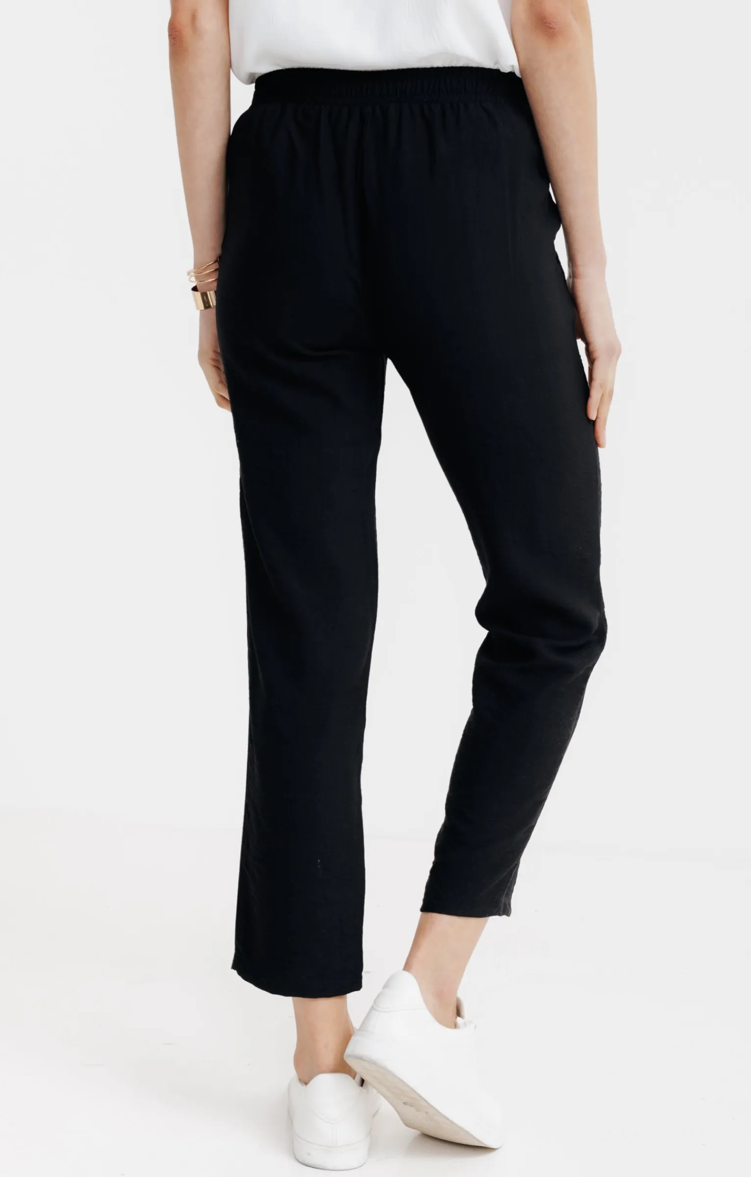 Pantalons<Armand Thiery Pantalon fluide élastiqué au dos - Noir