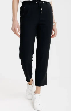 Pantalons<Armand Thiery Pantalon fluide élastiqué au dos - Noir