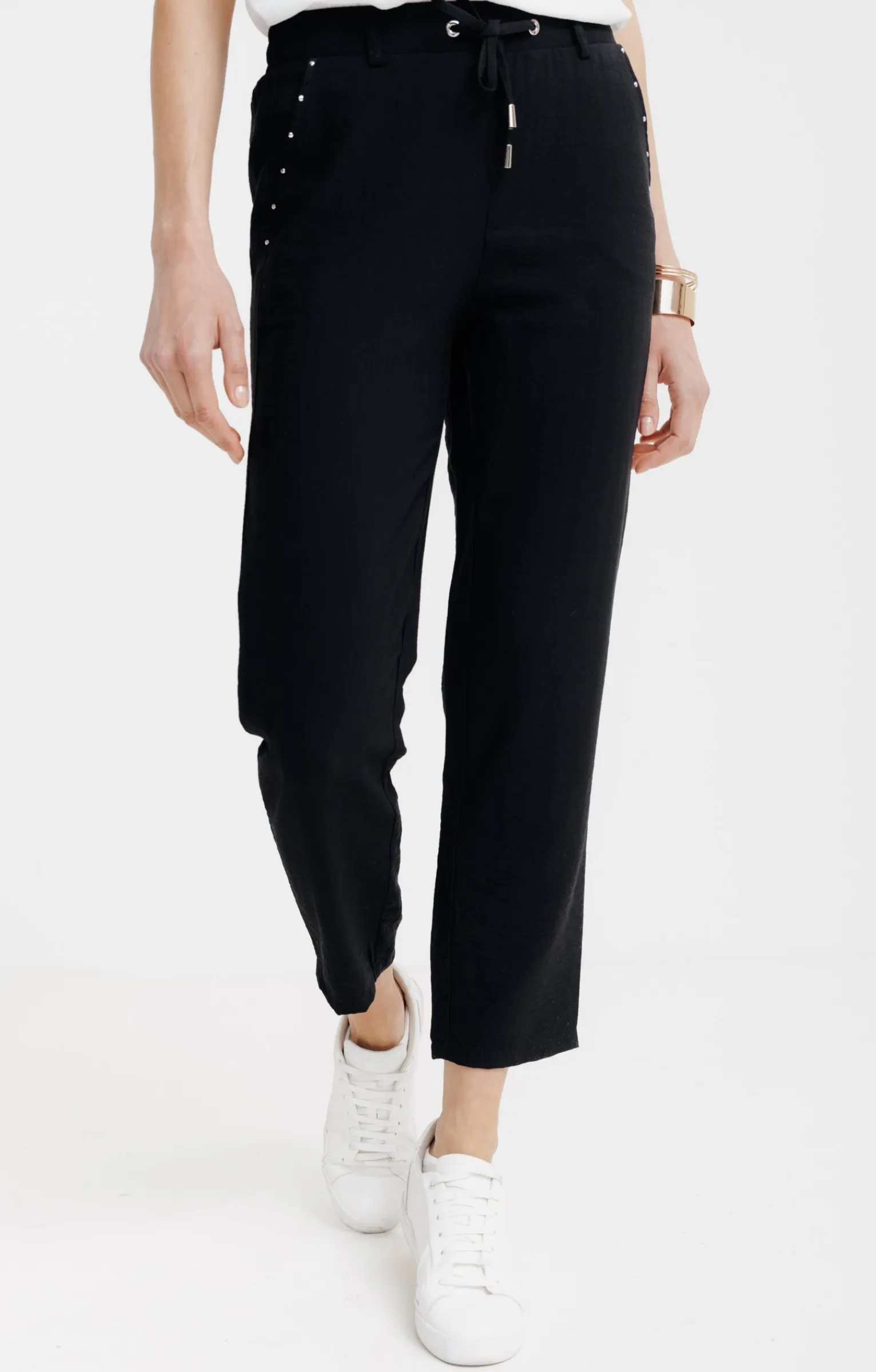 Pantalons<Armand Thiery Pantalon fluide élastiqué au dos - Noir