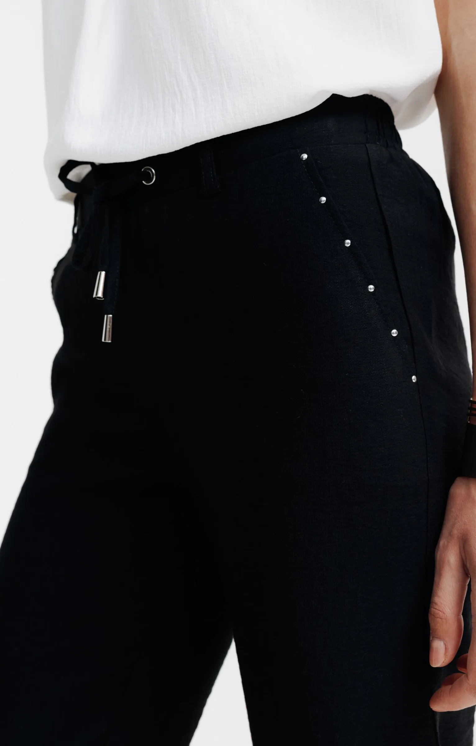 Pantalons<Armand Thiery Pantalon fluide élastiqué au dos - Noir