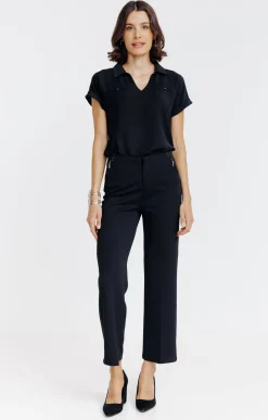 Pantalons<Armand Thiery Pantalon large en maille - Noir