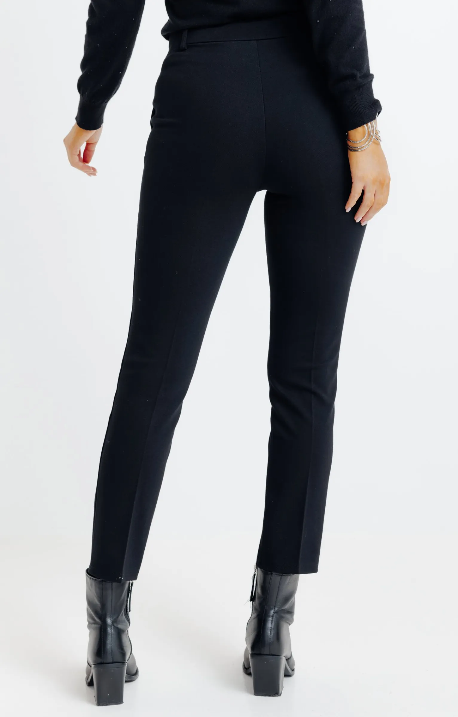 Pantalons<Armand Thiery pantalon maille slim bouton fantaisie - Noir