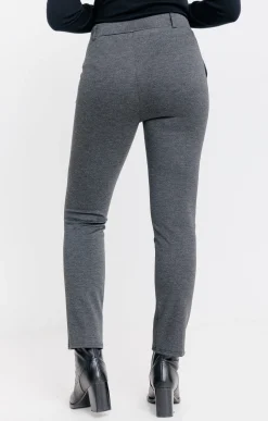 Pantalons<Armand Thiery pantalon maille slim bouton fantaisie - Anthracite