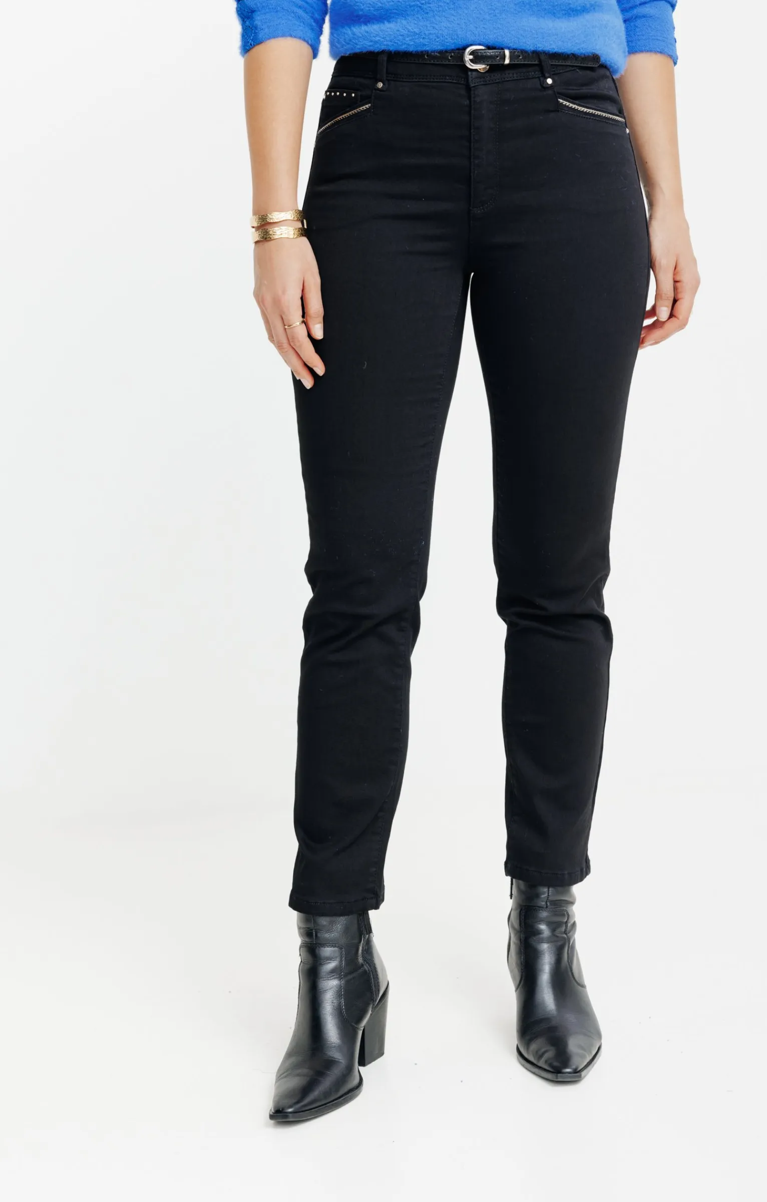 Pantalons<Armand Thiery pantalon 7/8ème détail broderie - Noir