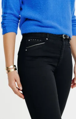 Pantalons<Armand Thiery pantalon 7/8ème détail broderie - Noir