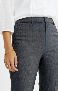 Pantalons<Armand Thiery PANTALON RAYE AVEC STRASS - Anthracite