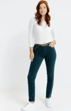 Pantalons<Armand Thiery Pantalon velours clouté avec ceinture - Sapin