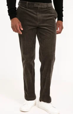 Pantalons<Armand Thiery Pantalon velours extensible - Kaki