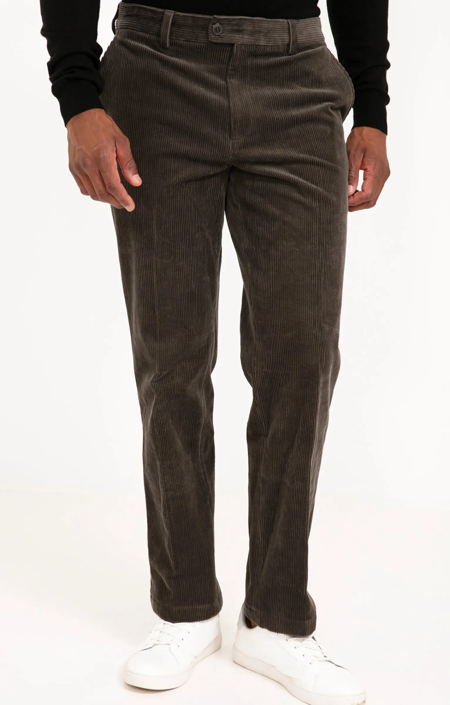 Pantalons<Armand Thiery Pantalon velours extensible - Kaki