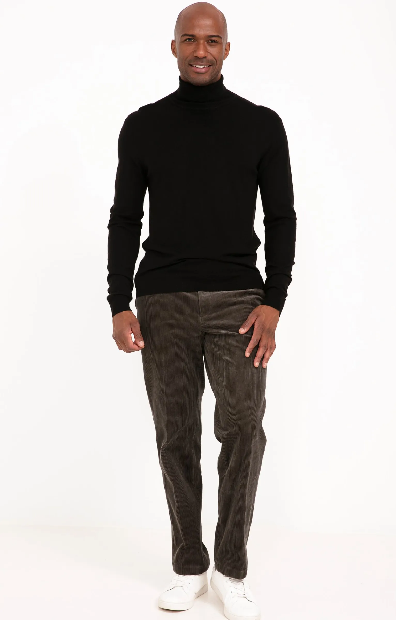 Pantalons<Armand Thiery Pantalon velours extensible - Kaki