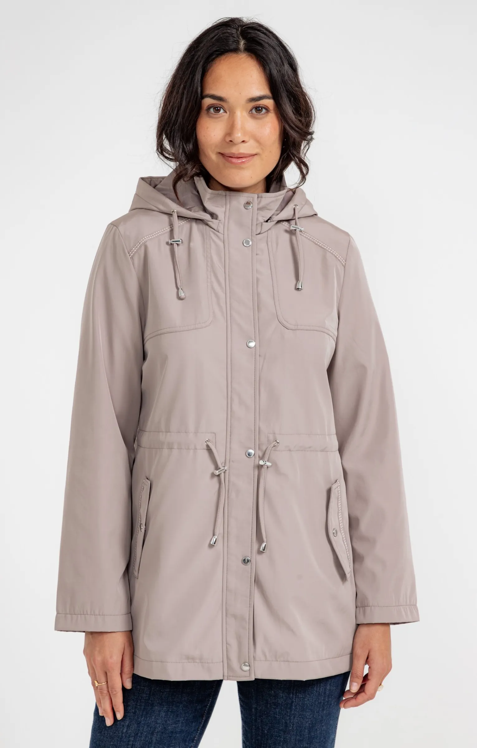 Impers & Parkas<Armand Thiery Parka col montant avec capuche amovible - Grège