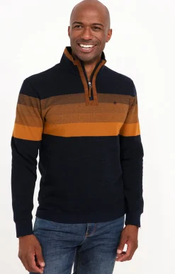 Polos & Tee-shirts<Armand Thiery Polo col montant Bluesued - Camel