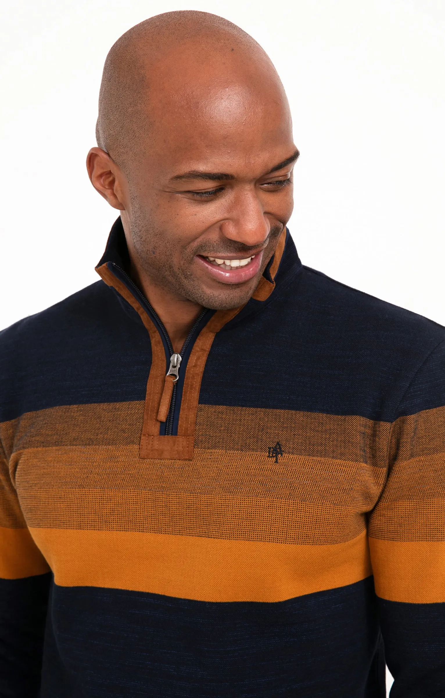Polos & Tee-shirts<Armand Thiery Polo col montant Bluesued - Camel