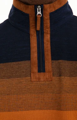 Polos & Tee-shirts<Armand Thiery Polo col montant Bluesued - Camel