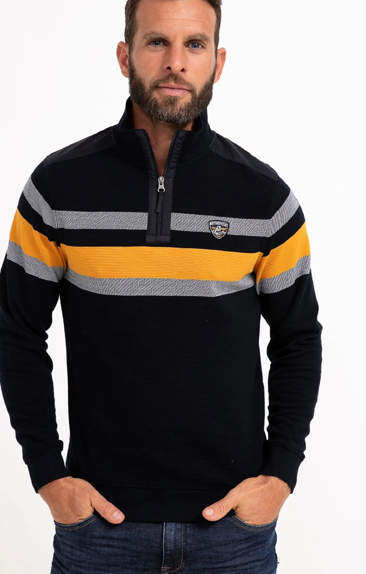 Polos & Tee-shirts<Armand Thiery Polo col montant manches longues Bandit - Jaune