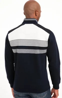 Polos & Tee-shirts<Armand Thiery Polo col montant manches longues Blanco - Marine