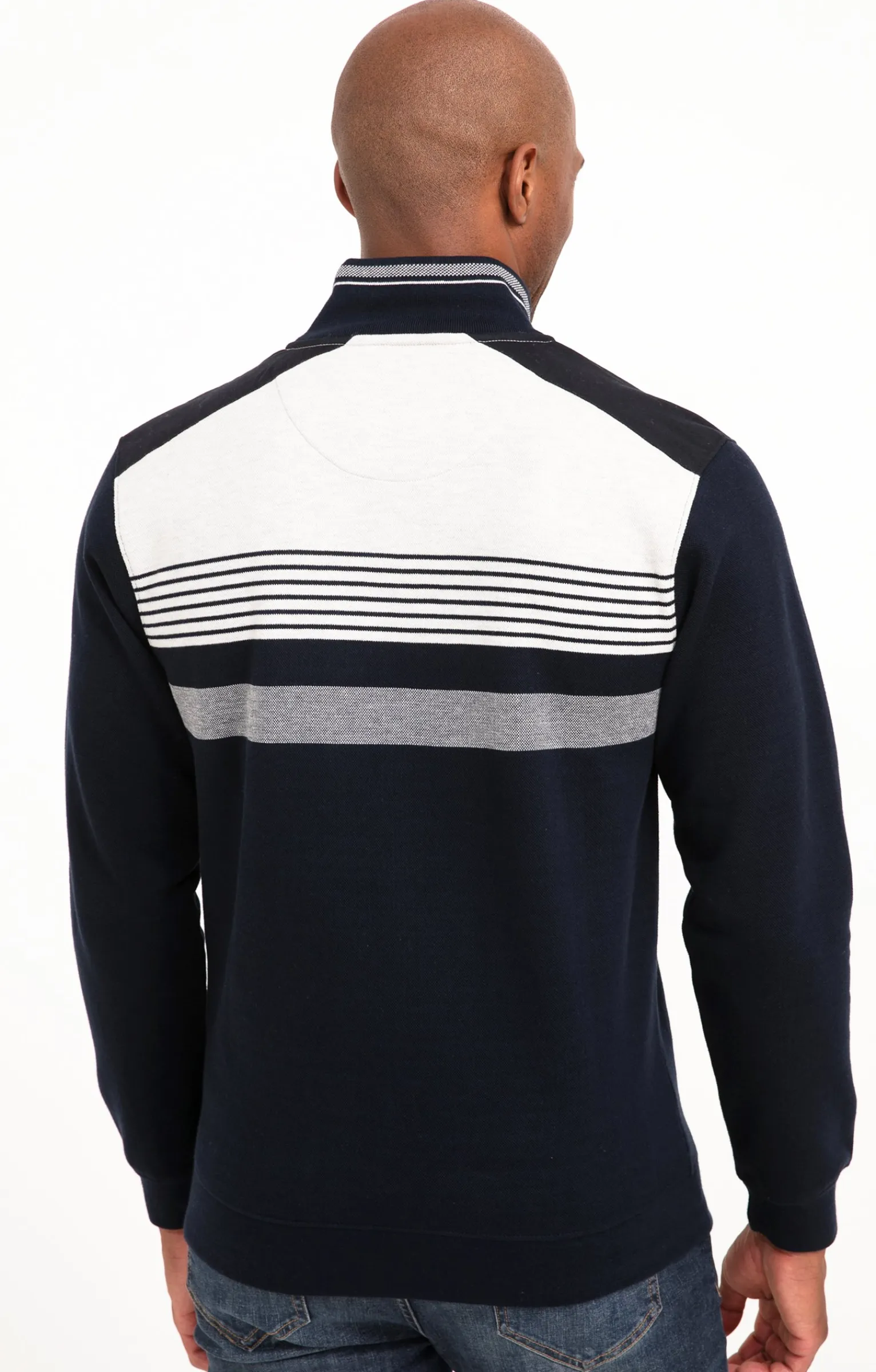 Polos & Tee-shirts<Armand Thiery Polo col montant manches longues Blanco - Marine