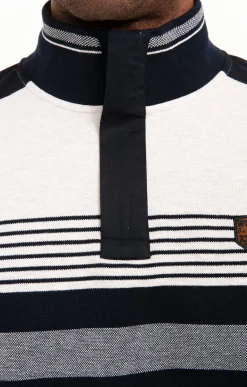 Polos & Tee-shirts<Armand Thiery Polo col montant manches longues Blanco - Marine