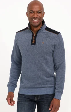 Polos & Tee-shirts<Armand Thiery Polo col montant manches longues - Bleudur
