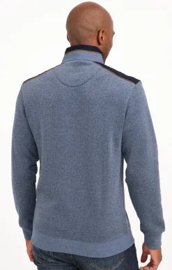 Polos & Tee-shirts<Armand Thiery Polo col montant manches longues - Bleudur